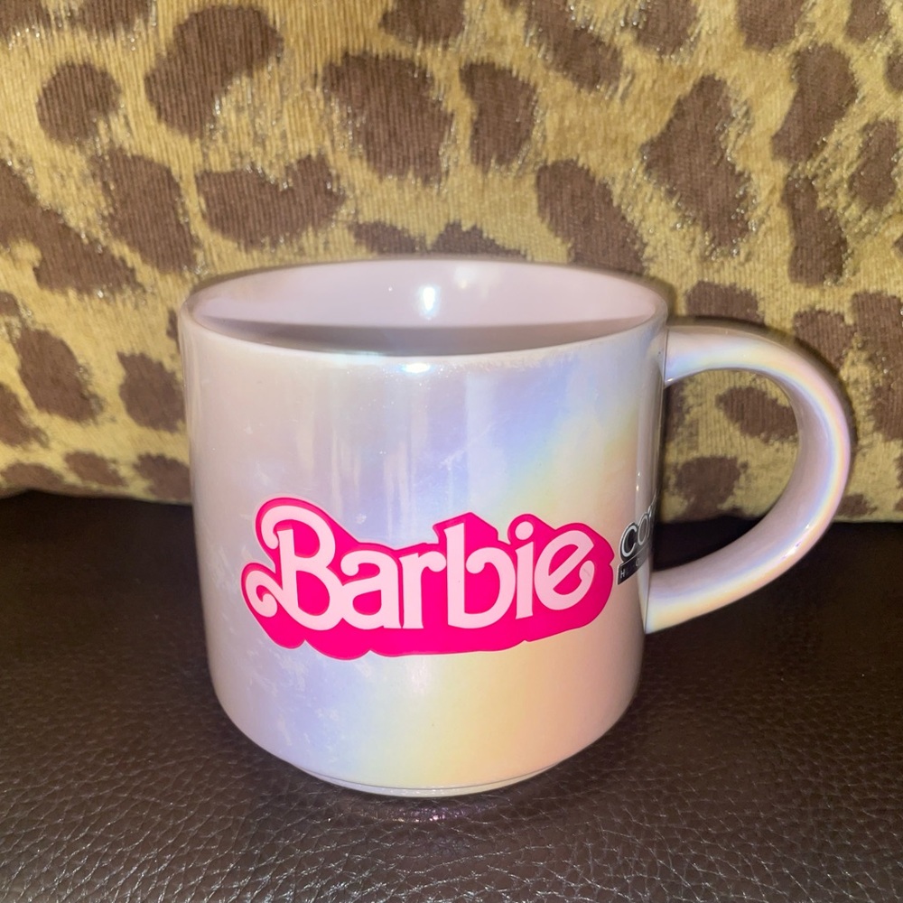 15 oz Barbie Stoneware Pearl Pink Coffee Mug.
